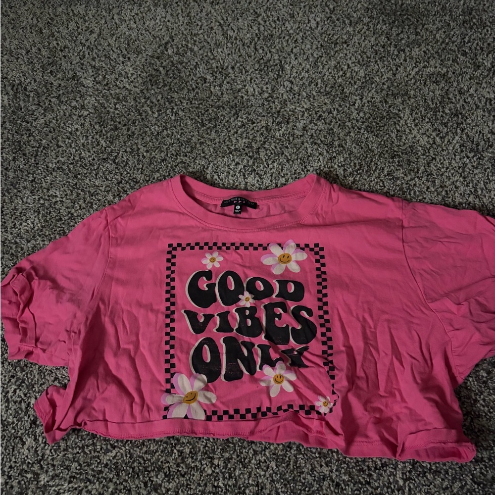 Pink Graphic Crop Top